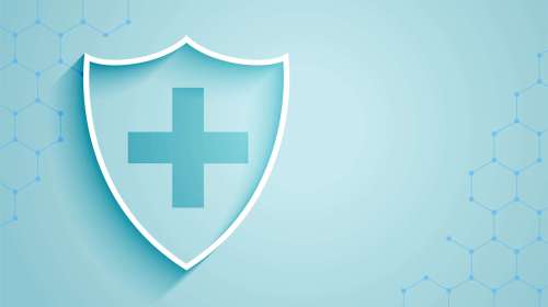 healthcare medical shield background with text space